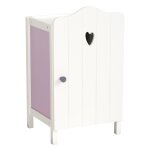 Armoire de poup�e fienchen - roba - bois blanc / lilas - penderie et etag�re