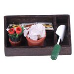 Arrosoir en m�tal, chariot de traction, r�teau a pelle, outils de jardin pour enfants, maison de poup�es, ...