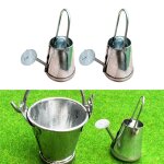 Arrosoir moderne en m�tal a l'echelle 1:12, 2 pi�ces, d�cor de sc�ne de vie pour la maison