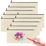 Asfasfq - lot de 10 trousse de maquillage en toile, pochette tissu blanc cassé, petit, trousse personnalisable ... Asfasfq - lot de 10 trousse de maquillage en toile, pochette tissu blanc cassé, petit, trousse personnalisable ...