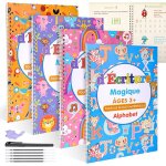 Asfasfq - 11 pices grand cahier ecriture set, 18. 5x26cm livre / cahier calligraphie magique francais ...
