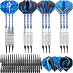 Asfasfq - lot de 12 flchettes  pointe souple avec 16 ailettes, 200 pointes pour cible de flchettes ...