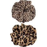 Asfasfq - lot de 2 grands chouchous a cheveux lopard, sans traces, elastiques a cheveux lisses, pour ...