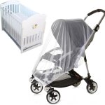 Asfasfq - lot de 2 moustiquaires pour berceau et poussette, filet respirant avec sac a cordon, maille ...