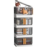 Asfasfq - 4x 32l empilable boîte de rangement avec couvercle et verrouillable porte, pliable bac de rangement ... Asfasfq - 4x 32l empilable boîte de rangement avec couvercle et verrouillable porte, pliable bac de rangement ...