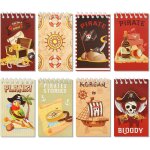 Asfasfq - lot de 8 mini blocs - notes pirates perroquets de poche a spirales mignons pour enfants, fournitures ...
