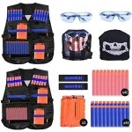 Asfasfq - 90pcs gilet tactique enfants pour nerf n - strike elite series avec 80 fléchettes + 2 chargeurs ... Asfasfq - 90pcs gilet tactique enfants pour nerf n - strike elite series avec 80 fléchettes + 2 chargeurs ...