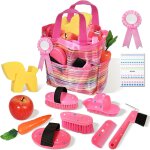 Asfasfq - boite de pansage cheval enfants, 11 pices ensemble de jouets pour la maison, kit de hobby ...