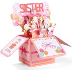 Asfasfq - carte d'anniversaire pop up, carte d'anniversaire 3d avec enveloppe cadeau unique pour s?ur ... Asfasfq - carte d'anniversaire pop up, carte d'anniversaire 3d avec enveloppe cadeau unique pour s?ur ...