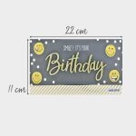 Asfasfq - carte d'anniversaire surprise happy birthday, cercles roses - 11 x 22 cm