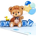 Asfasfq - carte de v?ux pop - up pliante 3d 18x13cm avec enveloppe cadeau fte d'anniversaire baptme ...