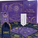 Asfasfq - coffret d'initiation au tarot de marseille : tarot divinatoire + livre de 205 pages + nappe ...