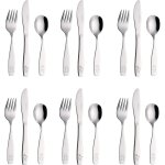 Asfasfq - couverts enfant en inox 18 pices: 6 x fourchettes, 6 x couteaux, 6 x cuillres (chien - chat ...