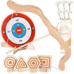 Asfasfq - ensemble d'arc et flches pour enfants en bois, jouet de tir a l'arc avec 6 flches a ventouse, ...