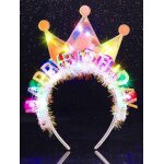 Asfasfq - evlry couronne d'anniversaire a led, serre - tte, bandeau lumineux pour cheveux, accessoires ...