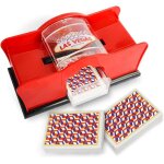 Asfasfq - fornorm mlangeur de cartes manuel a 2 jeux de cartes, mlangeur de cartes a manivelle pour ...