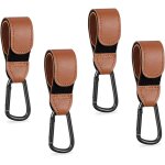 Asfasfq - fuipvgi 4 pices crochets poussettes, styl cuir crochet multifonction pour poussette, mousqueton ...