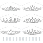 Asfasfq - insowni lot de 6 bandeaux décoratifs en métal argenté avec strass scintillants - diadèmes de ... Asfasfq - insowni lot de 6 bandeaux décoratifs en métal argenté avec strass scintillants - diadèmes de ...