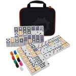 Asfasfq - kalolary double 12 jeu dominos du train mexicain, 91 jeux dominos dans une bote en tissu avec ...