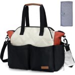 Asfasfq - lekebaby grand sac a langer pour maman et papa, sac a langer elgant avec matelas a langer, ...