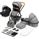 Asfasfq - lionelo amber 3 in 1 poussette multifonctionnellle, landau, ensemble poussette avec sige sport ...