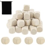 Asfasfq - lumenty 50 pices ds vierges en bois cubes 20mm ds de jeux en bois ds en bois vides pour ...