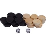 Asfasfq - pices d'checs de jeu de dames, 32 pices d'checs en bois backgammon checker pour enfants ...