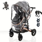 Asfasfq - protection de pluie universelle en plastique pour poussette avec crochets et clips
