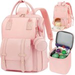 Asfasfq - rosegin sac a dos tire - lait avec refroidisseur pour maman de travail, sac a langer avec etui ...
