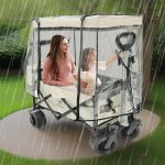 Asfasfq - shyllin housse de pluie pliable push pull pour chariot, accessoires pour chariot, bche transparente ...