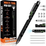 Asfasfq - stylo cadeau pour homme, stylo multifonction 9 en 1, outils gadgets cool pour homme, cadeaux ...