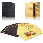 Asfasfq - swinilaya jeux de cartes poker - noir et or etanches en plastique jeu de cartes 54, playing ...