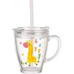 Asfasfq - tasse pour enfants tasse a lait avec paille silicone verres a boire transparent 300 ml avec ... Asfasfq - tasse pour enfants tasse a lait avec paille silicone verres a boire transparent 300 ml avec ...