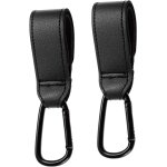 Asfasfq - tshaoun lot de 2 pinces robustes en cuir noir pour sac a langer de maman, poussette, courses, ... Asfasfq - tshaoun lot de 2 pinces robustes en cuir noir pour sac a langer de maman, poussette, courses, ...