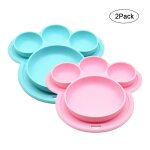 Assiette d'alimentation en silicone pour bébé, vaisselle d'entraînement sans bpa pour tout - petit, ours ... Assiette d'alimentation en silicone pour bébé, vaisselle d'entraînement sans bpa pour tout - petit, ours ...