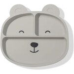 Assiette b�b� silicone antid�rapante - ventouse ours