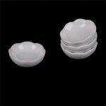 Assiette en cramique blanche pour maison de poupe, 4 pices, nouveaut miniature 1:12, cadeau maison ...