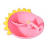 Assiette a d�ner en silicone pour b�b�, 2 pi�ces / ensemble, design grille, r�sistant a la chaleur, ventouse, ...