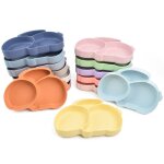 Assiette a dner en silicone pour bb, de qualit alimentaire, bol divis, lapin de dessin anim, assiette ...