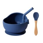 Assiette a dîner en silicone pour bébé, bol a ventouse avec cuillère a paille, ensemble de vaisselle ... Assiette a dîner en silicone pour bébé, bol a ventouse avec cuillère a paille, ensemble de vaisselle ...