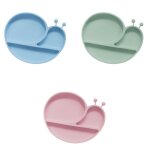 Assiette divis�e en silicone pour b�b�, dessin anim� escargot, plat d'entra�nement pour tout - petits ...