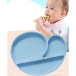 Assiette divis�e en silicone pour b�b�, dessin anim� d'escargot, plat d'entra�nement, qx2d
