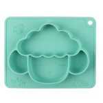 Assiette a manger en silicone pour bb, sans bpa, avec joli sourire, vaisselle de cuisine, plats a fruits, ...