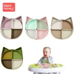 Assiette a manger en silicone sans bpa pour b�b�, plats mignons de dessin anim� pour enfants, vaisselle ...