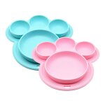 Assiette a manger en silicone sans bpa pour bb, plats solides pour enfants, vaisselle d'entranement ...