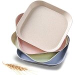 Assiette multicolore réutilisable en fibre de paille de blé - 4 pièces, durable, antidérapante, idéale ... Assiette multicolore réutilisable en fibre de paille de blé - 4 pièces, durable, antidérapante, idéale ...