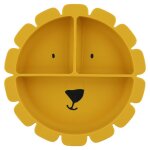 Assiette silicone avec ventouse et compartiments - mr lion - jaune