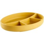 Assiette ventouse - thermobaby - silicone - jaune miel - compartimente et antidrapante