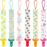 Attache sucette b�b�, lot de 6 pi�ces attache t�tine sucette cha�neen tissu convient aux sucettes pour ...