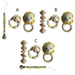 Attache sucette b�b� bracelet de dentition crochet lion sucette cha�ne hochet anneau de dentition p31b ...